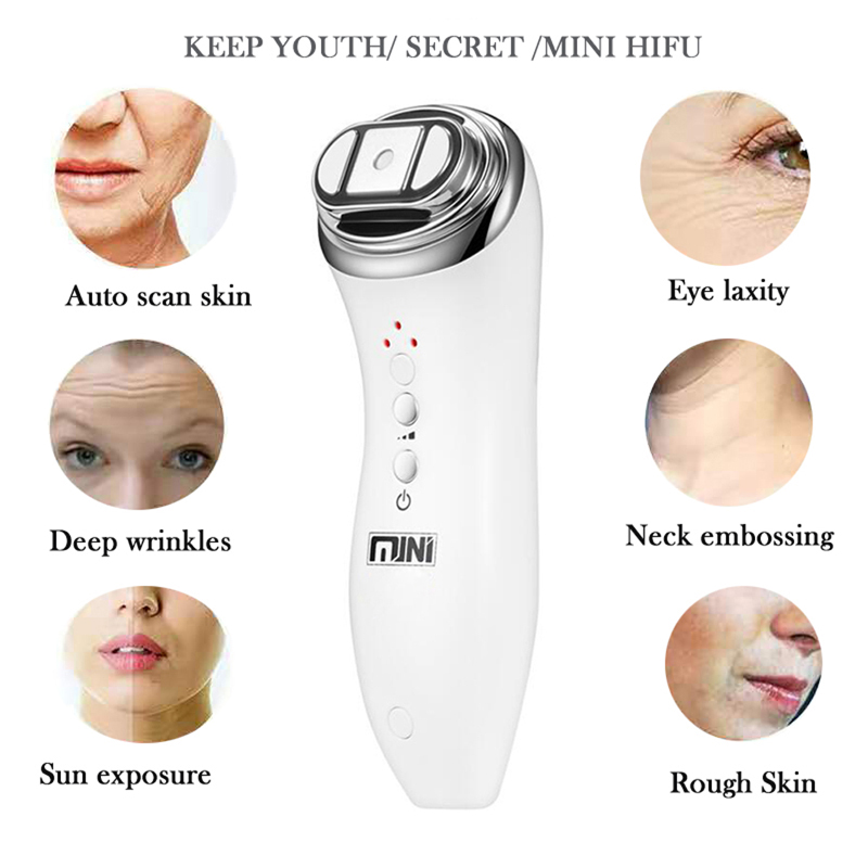 2022 Ny bärbar HIFU -maskin för Face Mini Hifu -enhet Värm upp Hifu ansiktsmaskin Kvinnor Neck Chin Eyes
