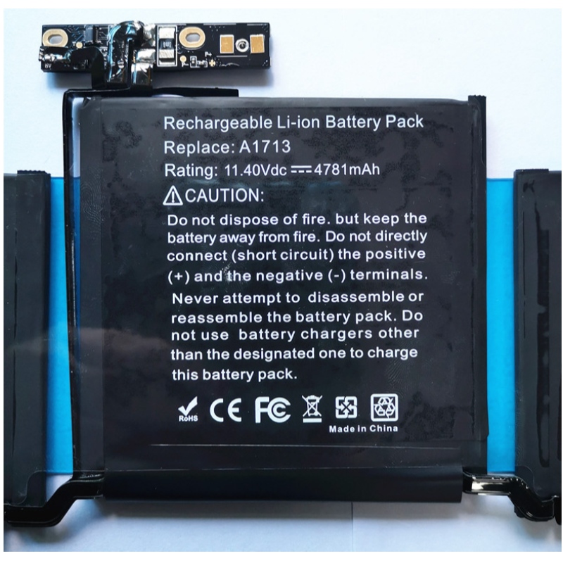 Laptop -batteri för Apple MacBook ProA1713 A1708 A2171/A2159/A2338