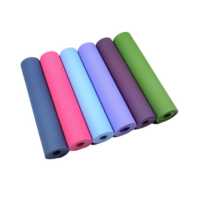 Partihandel yogamatttjocklek (4/6/8mm) Fitness träningsmatta miljövänlig icke-halk TPE yogamat hög densitet, lämplig för hemma yoga, träning, pilates.