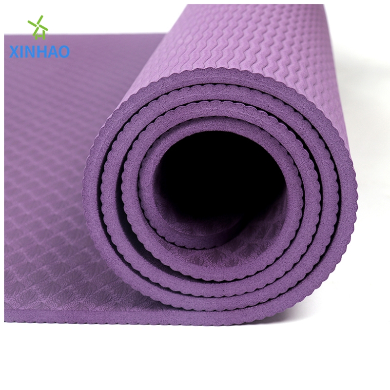 Partihandel yogamatttjocklek (4/6/8mm) Fitness träningsmatta miljövänlig icke-halk TPE yogamat hög densitet, lämplig för hemma yoga, träning, pilates.