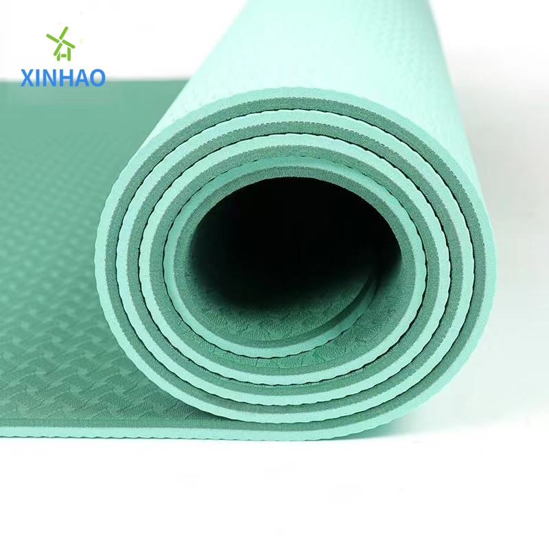 Miljöskydd Dubbelskikt Tvåfärgad anpassningsbar (4/6/8mm) TPE YOGA MAT POCHOTY, Lämplig för yoga, fitness, pilates