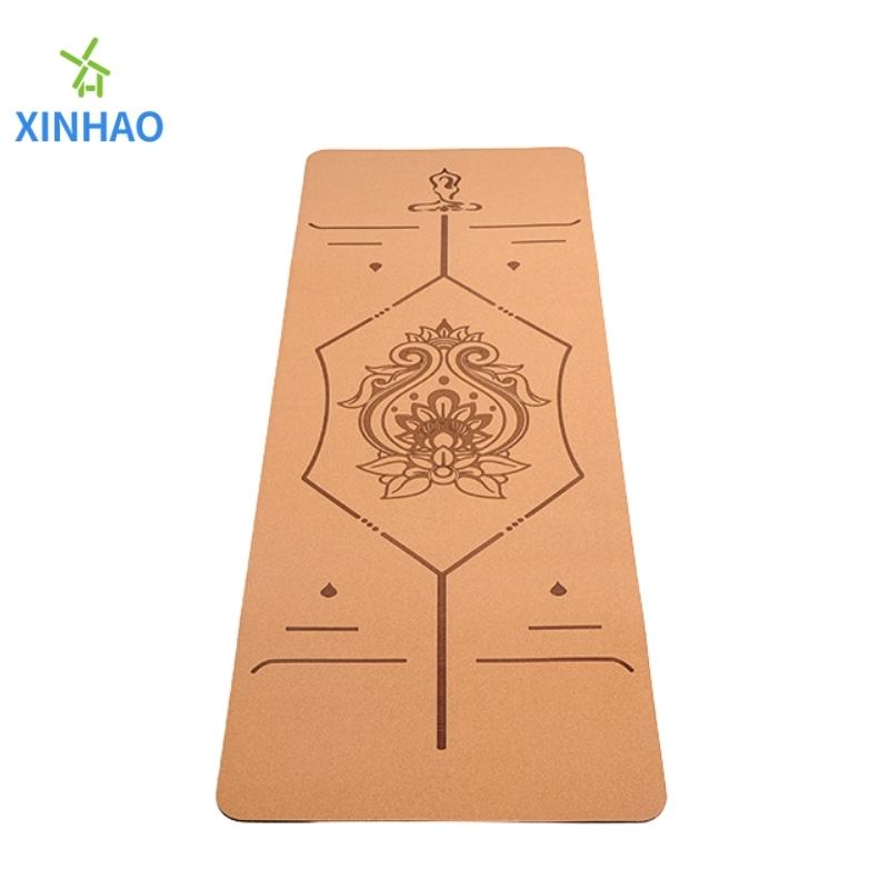 Amazon bästsäljande kork tpe yogamat grossist, 4mm/5mm/6mm/8mm tpe cork icke-slip yogamat, stöder anpassad logotyp eller tryck