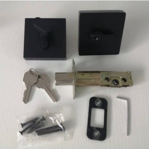 3602 Square Single Cylinder Deadbolt ena sidan Kened Black Modern Deadbolt Door Lock för inre och ytterdörrar