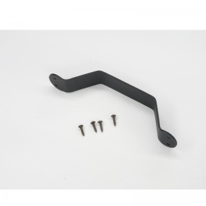 BH003 ladugårdshandtag, svart fast stålhandtag för skjutdörrar, grindar, garage, skjul