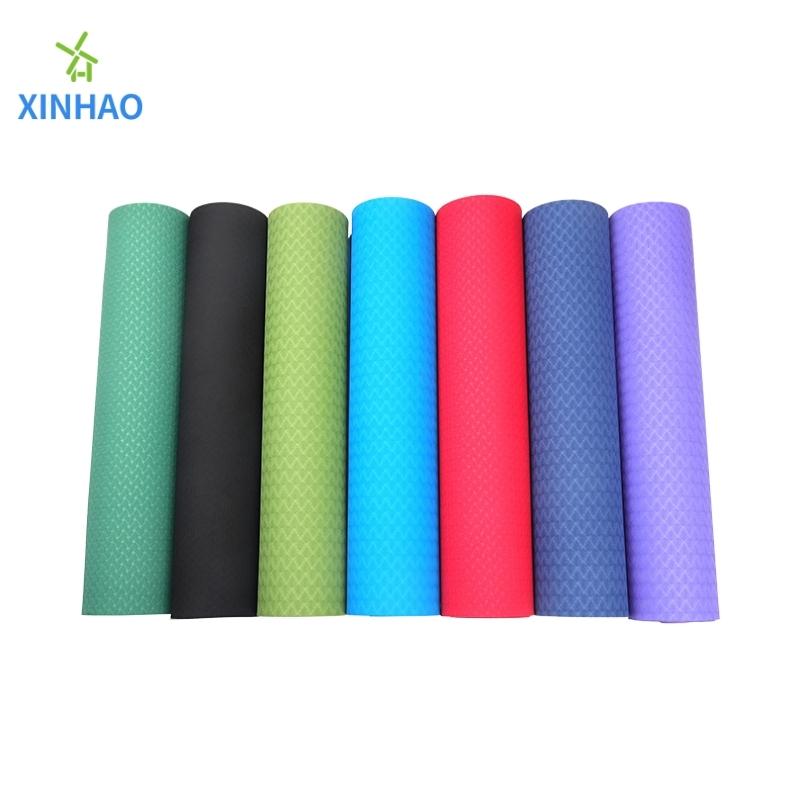 Miljöskydd Dubbelskikt Tvåfärgad anpassningsbar (4/6/8mm) TPE YOGA MAT POCHOTY, Lämplig för yoga, fitness, pilates