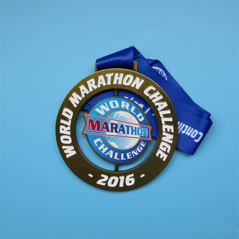 Anpassad design World Marathon Challenge Spin Medal
