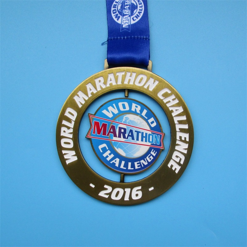Anpassad design World Marathon Challenge Spin Medal
