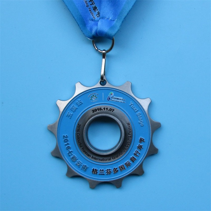Cykeltävlingsmedalj med växlar Kombinationsmedaljer souvenir
