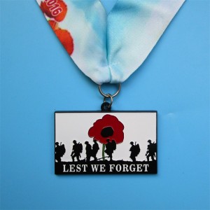 Personlig Honor Awards Metal 3D Black Plated Military Medal