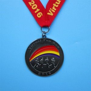 Pläterade antika virtuella händelsemedaljer 3D Rainbow Medal