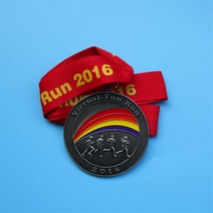 Pläterade antika virtuella händelsemedaljer 3D Rainbow Medal