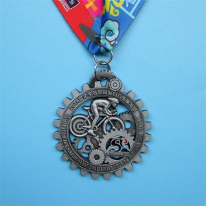 Anpassad medaljonghalsband cykelmedaljer 3D stereoskopiska medaljer