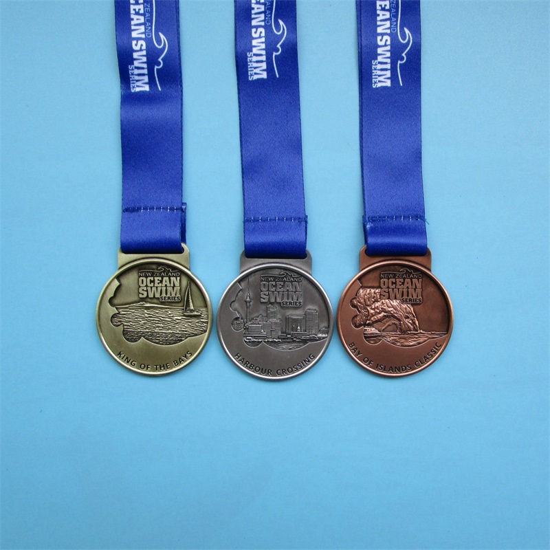 Sportmedaljer Tillverkare Metallpläterade guld silver kopparmedaljer