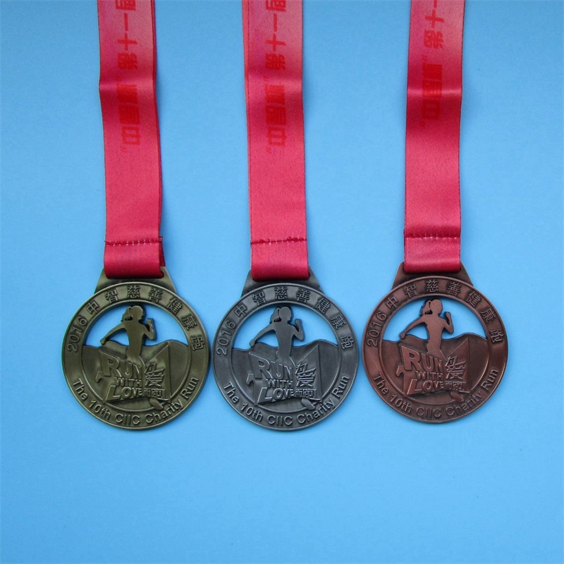 Sportmedaljer Tillverkare Metallpläterade guld silver kopparmedaljer