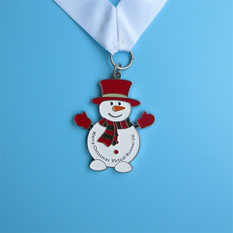 Gratis professionell design Julmetall Gift Snow Man Medallion Pendant Sport Medal