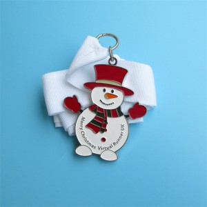 Gratis professionell design Julmetall Gift Snow Man Medallion Pendant Sport Medal