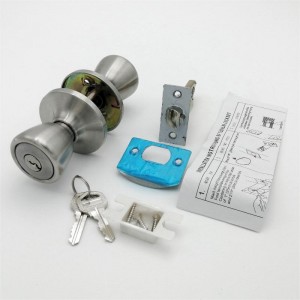 2506 inre dörrvred i satin krom dörrvred med lås ochnyckelnycklad ingångsdörr 1 -förpackning