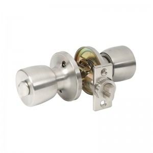 2503 Privacy Door Knob Set, Tulpan Style Interior Doar Handle Lock med avtagbar spärrplatta,nyckelfri dörrknapp för sovrum eller badrum, satinnickel