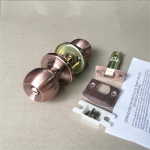 2501 Privacy Door Knob för sovrum och badrum, inrenyckelfri kuldörrlås- Antique Copper