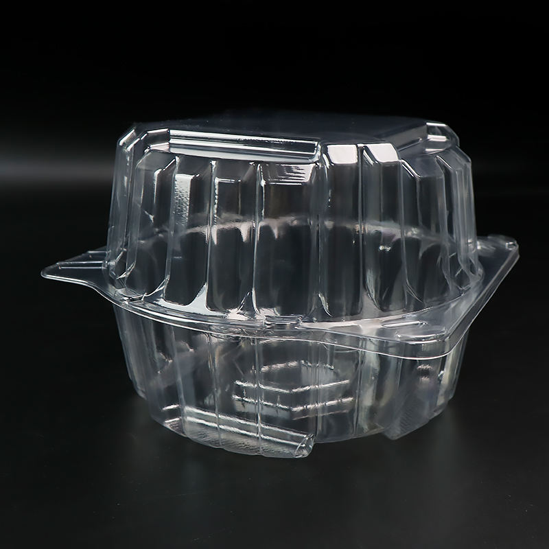Transparent RPET eller husdjur clamshell blister behållare för 1 pund sallad ört sallad lövförpackningslåda