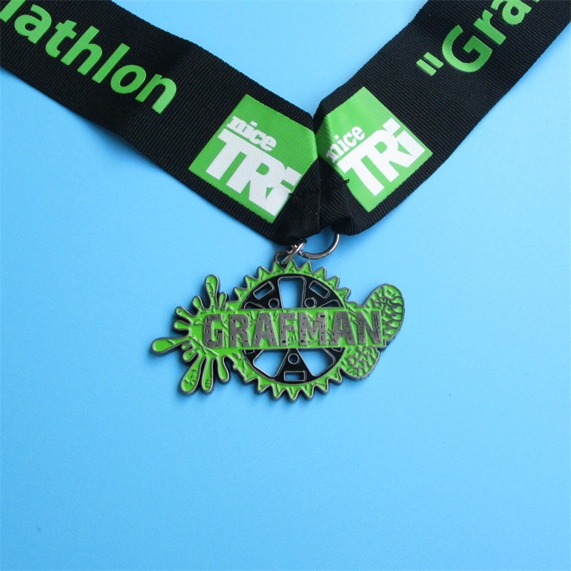 Gear Design Race Award 3D Metal Hanger Guldmedaljer Anpassad sportmedalj