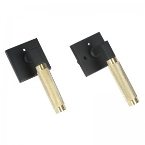 S7137 Moderna fyrkantiga räfflade dörrspakar för inre dörrar, tunga dörrhandtag