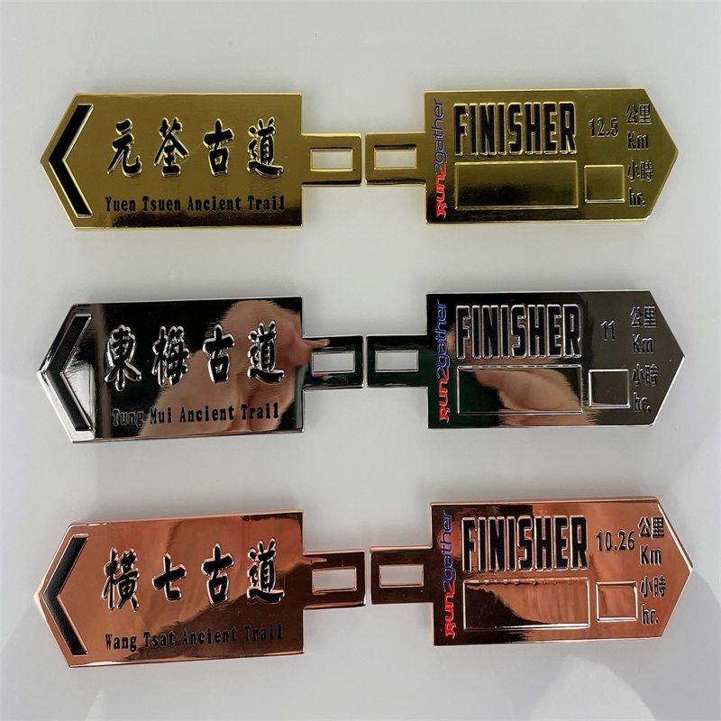 Oneway 3D Metal Gold Triathlon Finisher Marathon som kör sportmedaljer Anpassade medaljtroféer och medaljer
