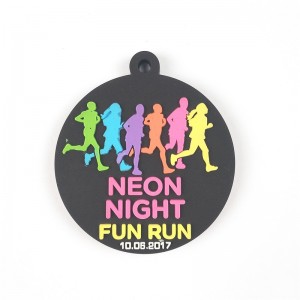 Anpassade halsbandsmedaljer Färgglada UV -utskrift av gummi -medaljer