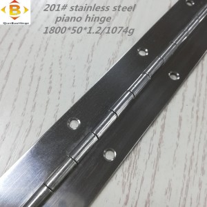 Standardstorlek lång gångjärn 201#72 \'\'*2 rostfritt stål piano gångjärn kontinuerligt radskåp piano gångjärn