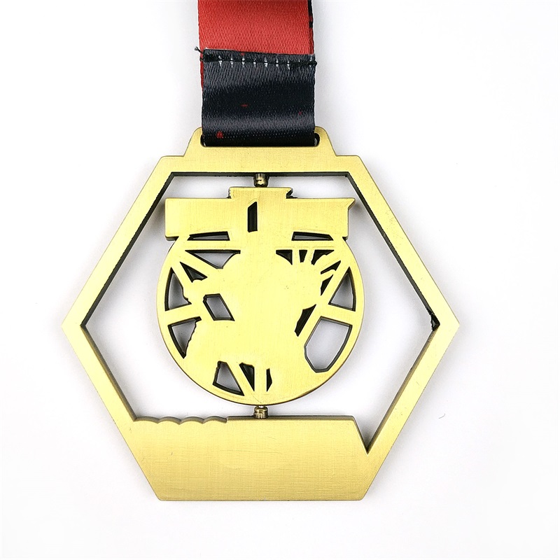 Gag hål ut designmedaljer grossist metallpris 3D guldmedaljer