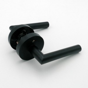 R7505 dörrhandtag svart, integritetsdörrspaken interiör för sovrum badrummet, modernt smalt modern design tunga dörrspakar med lås