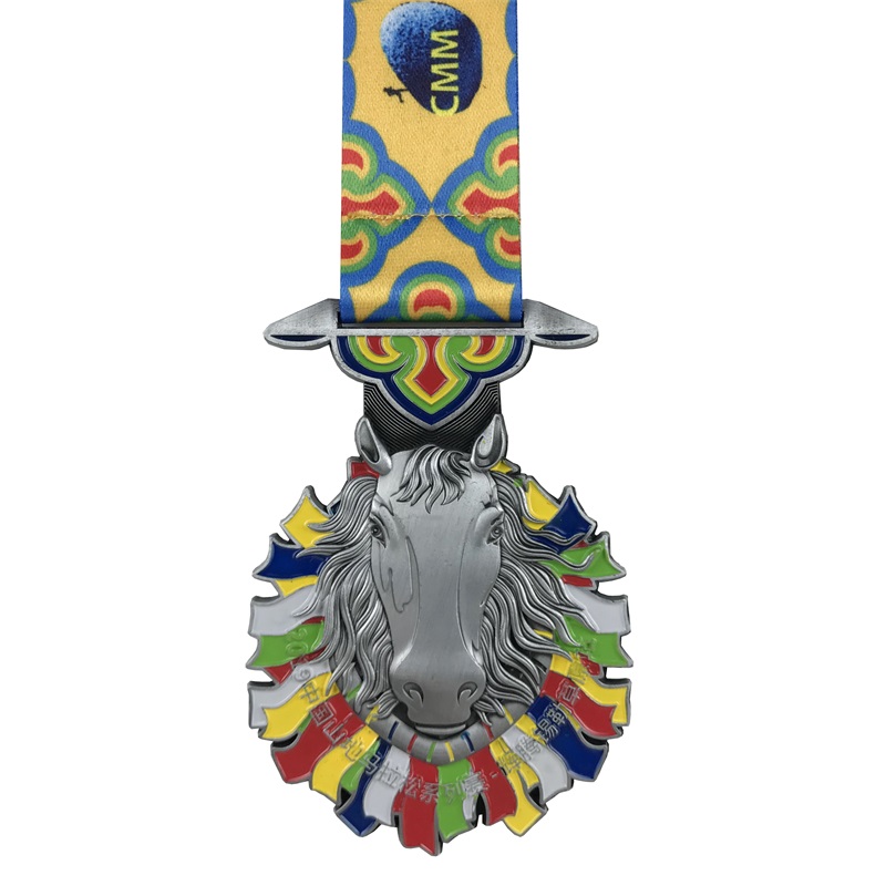 Special Design Antique Silver Plated 4D Sport Medals and Ribbon Commemorative MedalS