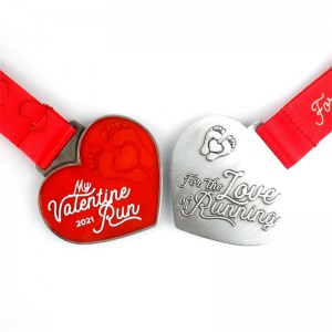 Maraton som kör medaljer Holiday Running Medals Gift for Valentine\'s Day Love