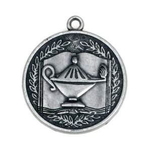 Antik mässingspläterad metallmedaljstockmedaljer