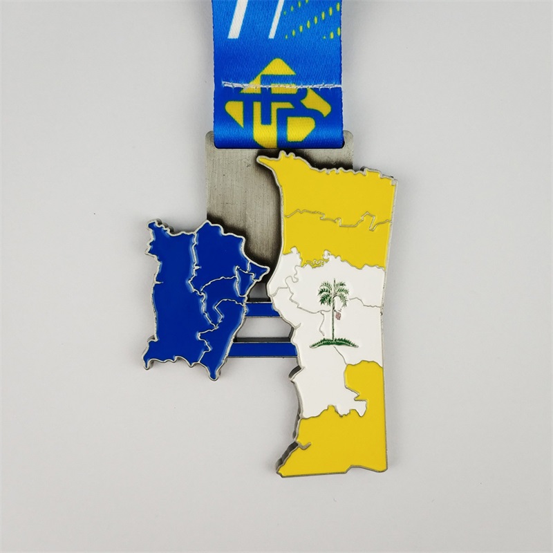 Medaljonger Billiga medalj 3D Gold Silver Copper Plated Medal National City Map Medals