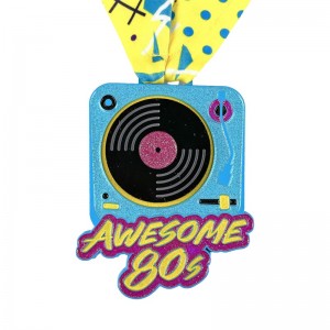 Anpassade medaljer emalj som kör medaljhållare