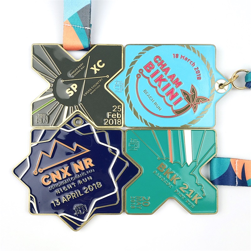 Prismedaljer Custom Trophy Award Metal Blue Emamel Religious Medal