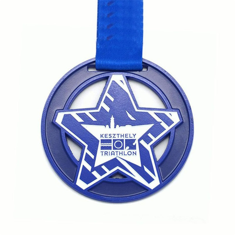 Vacker designmedalj 3D UV -tryckning Emaljmedaljong Triathlon Medal