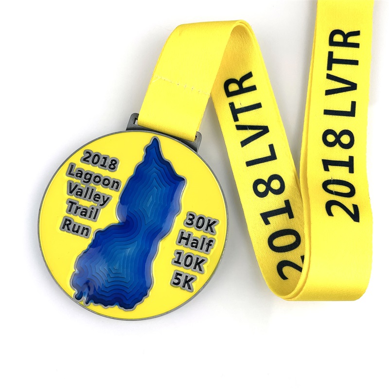 Färg 3D Emalj Guldmedaljong Stereoskopisk effekt medalj Running Medal Hanger