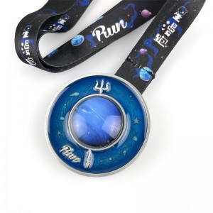 Färg 3D Emalj Guldmedaljong Stereoskopisk effekt medalj Running Medal Hanger