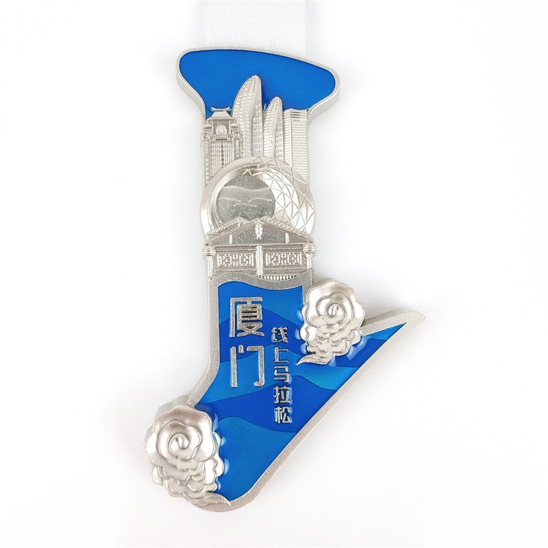 Färg 3D Emalj Guldmedaljong Stereoskopisk effekt medalj Running Medal Hanger