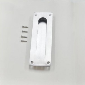 7,09 tum infälld fingerflush drag för fickdörrskåpsdörr, skjutdörrhandtag, borstat rostfritt stål rektangulära dörrar drar hårdvara