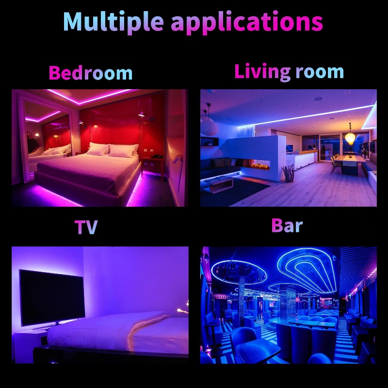 12V Smart Control Inomhusdekoration Vattentät SMD 5050 LED RGB Strip Lights