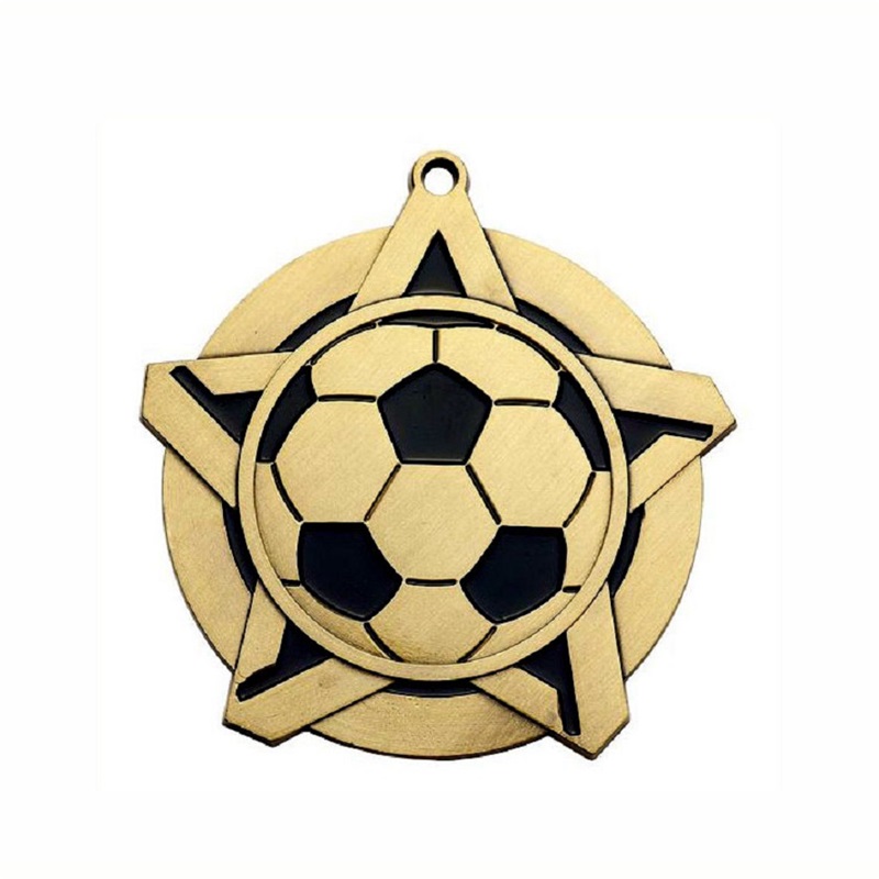 GAG DESIGN METAL 3D LOGO FOTBALL SOCCER RACE Sports Gold Award Medal Facture Custom Medal With Ribbon