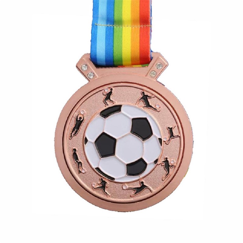 GAG DESIGN METAL 3D LOGO FOTBALL SOCCER RACE Sports Gold Award Medal Facture Custom Medal With Ribbon