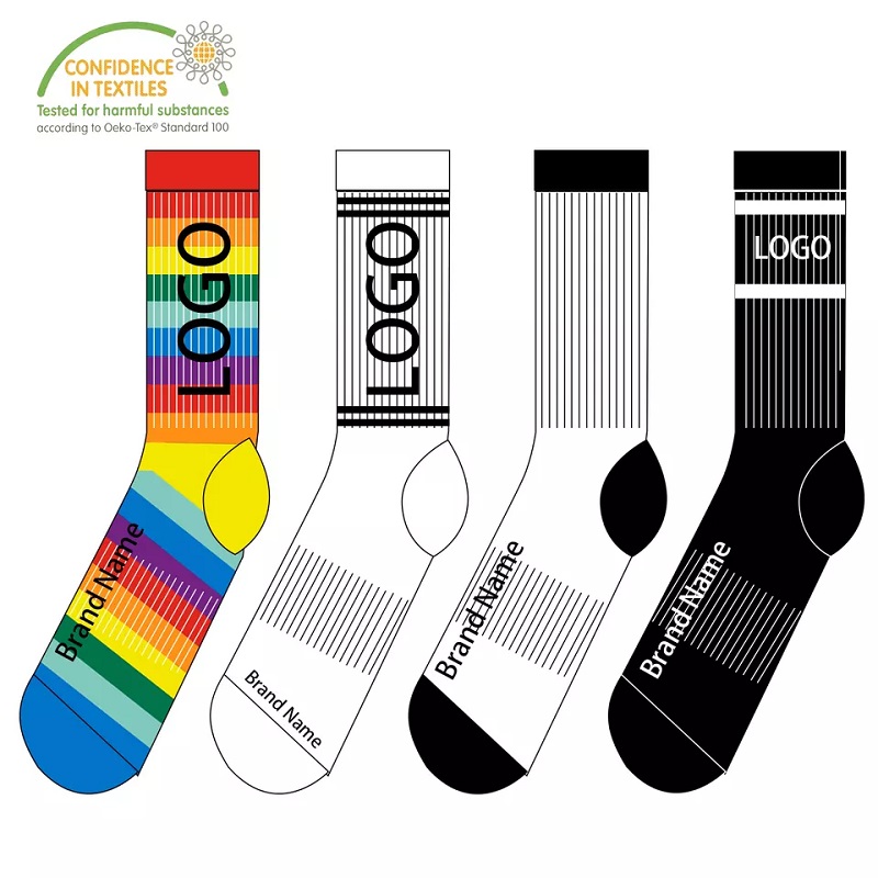 Sports Socks Cool Classic Design Custom Knitting Logo Högkvalitativ bekväma mäns strumpor