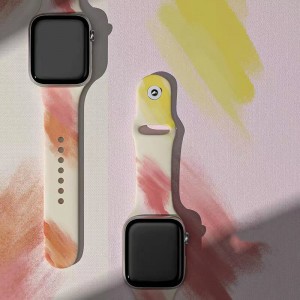 Tryck på Silicone Rubber Sport Watch Band -rem för iWatch