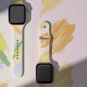 Tryck på Silicone Rubber Sport Watch Band -rem för iWatch