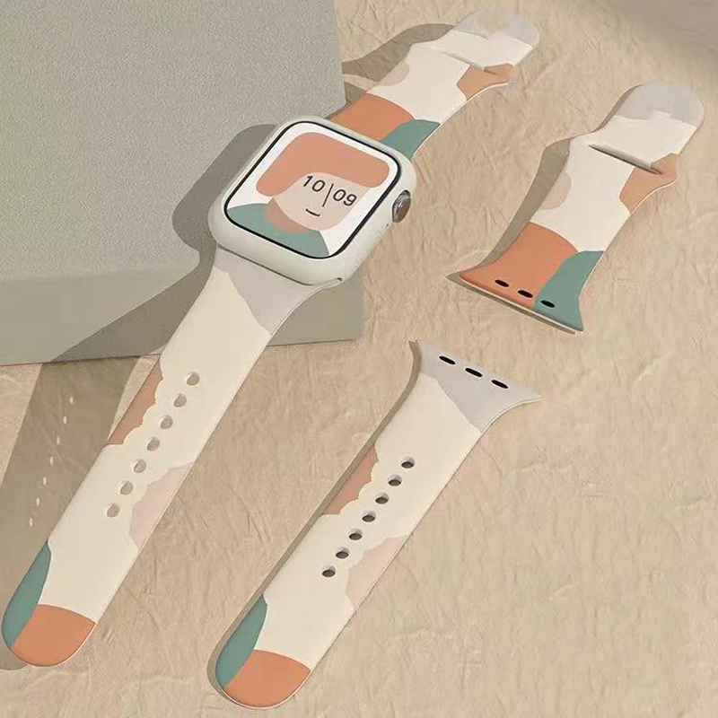 Mjuk silikon vattentät band armbandsersättning rem för iwatch