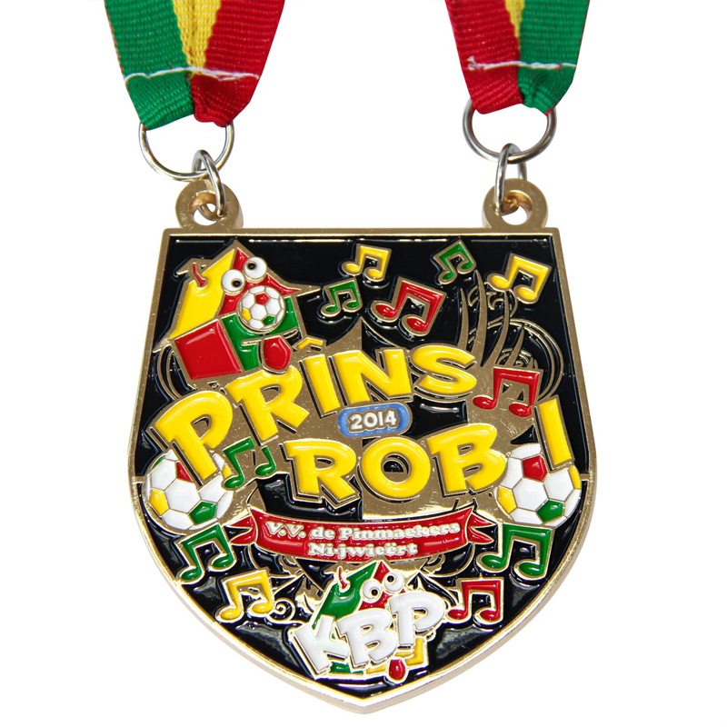 PR -antik Nickel 3D Rugby Trophy Blank Sports Medal med band